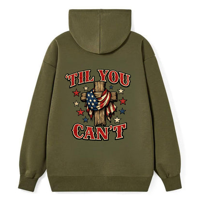 Til You Cant - Flag Cross - Classic Pullover Hoodie
