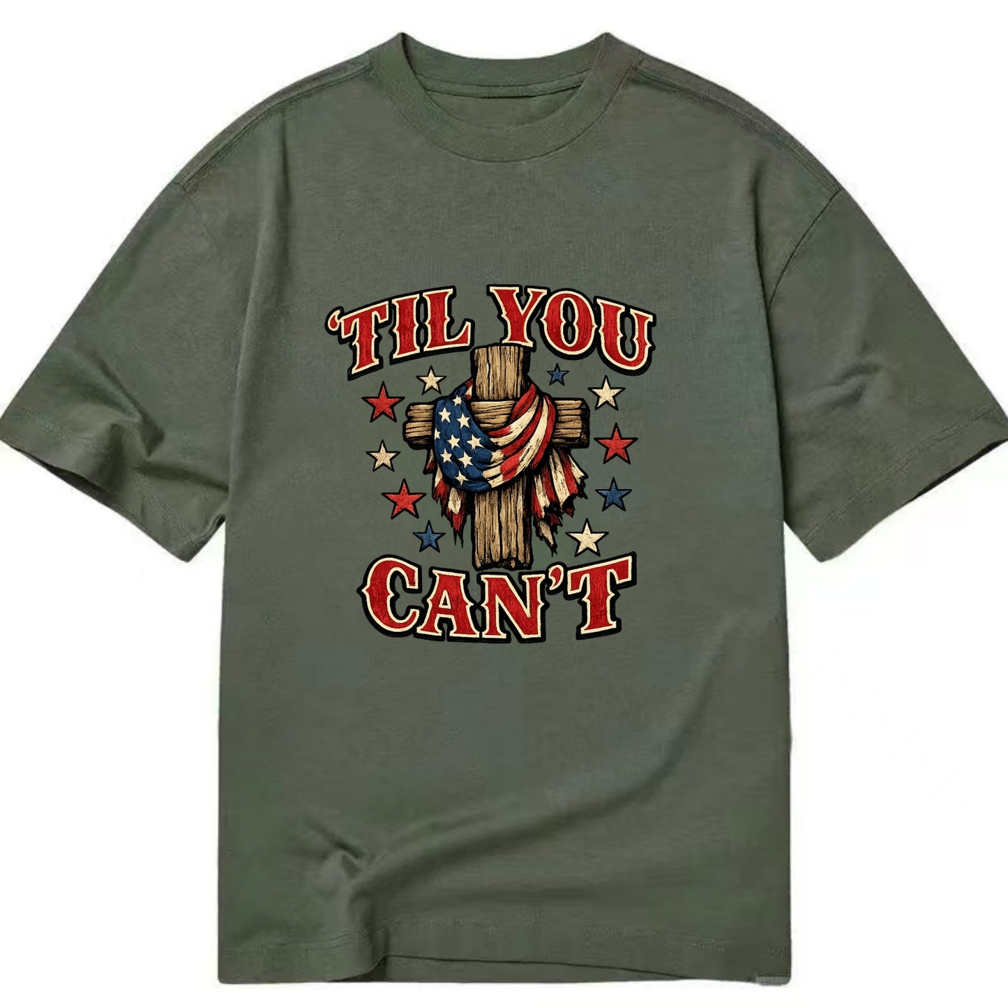 Til You Cant - Flag Cross - Classic T-shirt