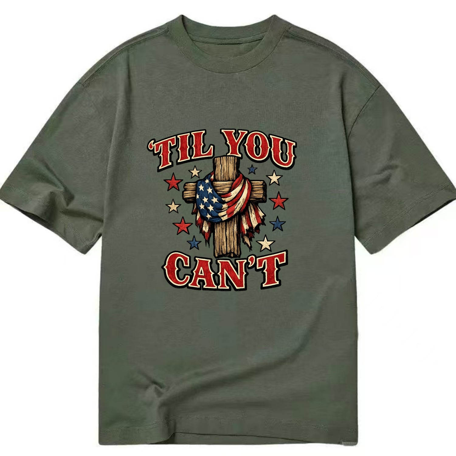 Til You Cant - Flag Cross - Classic T-shirt