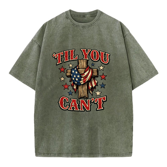 Til You Cant - Flag Cross - Vintage T-shirt