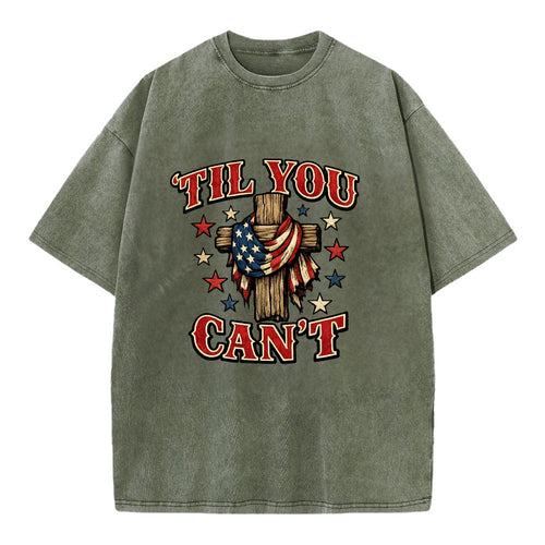 Til You Cant - Flag Cross - Vintage T-shirt