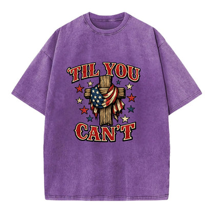 Til You Cant - Flag Cross - Vintage T-shirt