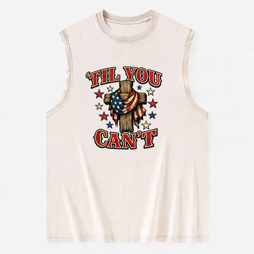 Til You Cant - Flag Cross - Vintage Washed Tank
