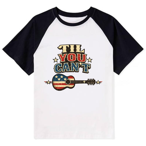 Til You Cant - Flag Guitar - Contrast Raglan T-shirt