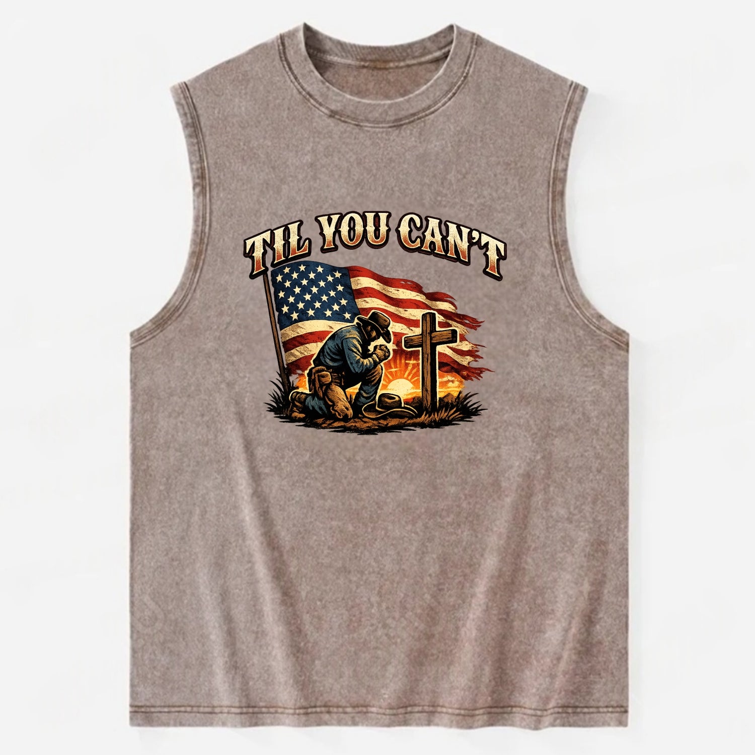 Til You Cant - Praying Cowboy - Vintage Washed Tank