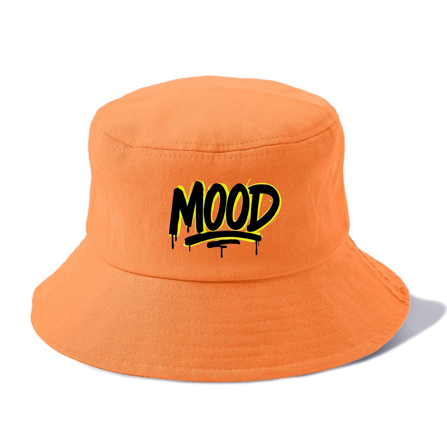 Bold typography design - "MOOD" - current state, feeling it - Bucket Hat - Terracotta Clay(Orange)