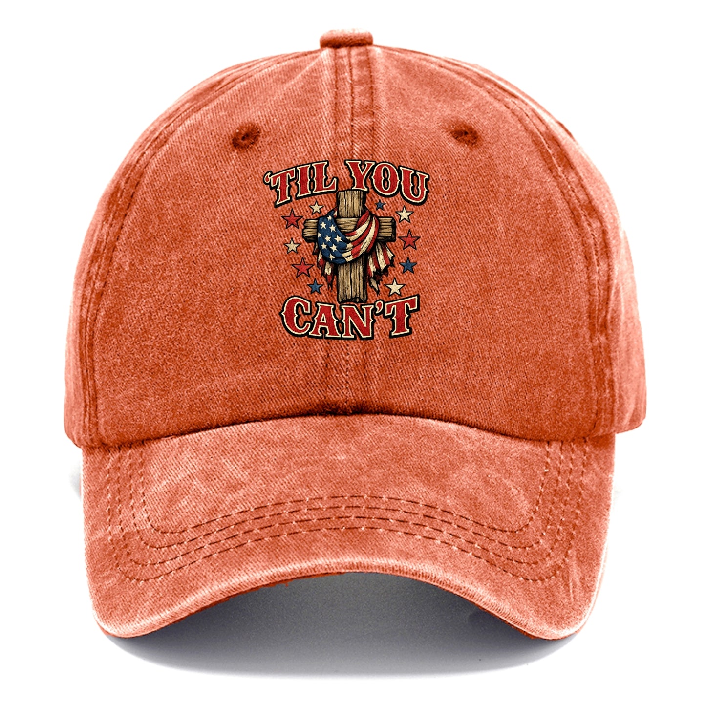 Til You Cant - Flag Cross - Classic Cap - Terracotta Clay(Orange)
