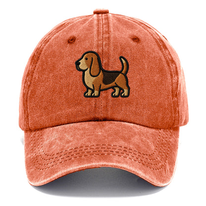 Basset Hound - Trendy low-rider design with prominent black outline - Classic Cap - Terracotta Clay(Orange)