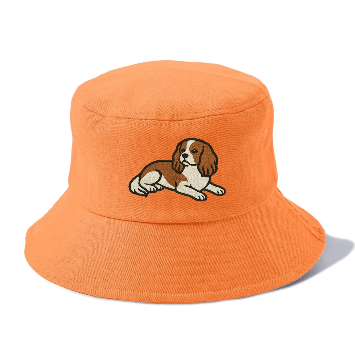 Cavalier King Charles Spaniel - Blenheim Bucket Hat - Terracotta Clay(Orange)