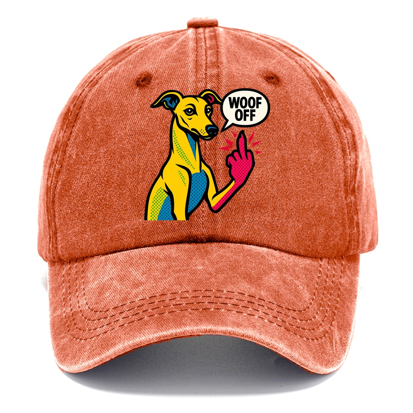 Whippet sleek athletic greyhound-like, elegant long paw giving sass - Classic Cap - Terracotta Clay(Orange)