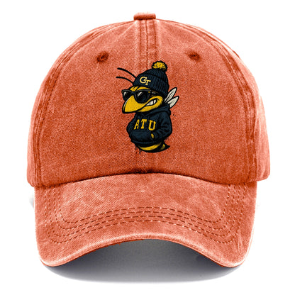 Atlanta Yellow Jacket wearing Georgia Tech beanie with GT patch - Classic Cap - Terracotta Clay(Orange)