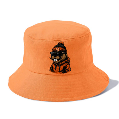 Corvallis Beaver wearing Oregon State beanie with OS patch - Bucket Hat - Terracotta Clay(Orange)