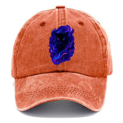 Sleek black panther emerging from swirls of deep purple and electric blue, - Classic Cap - Terracotta Clay(Orange)