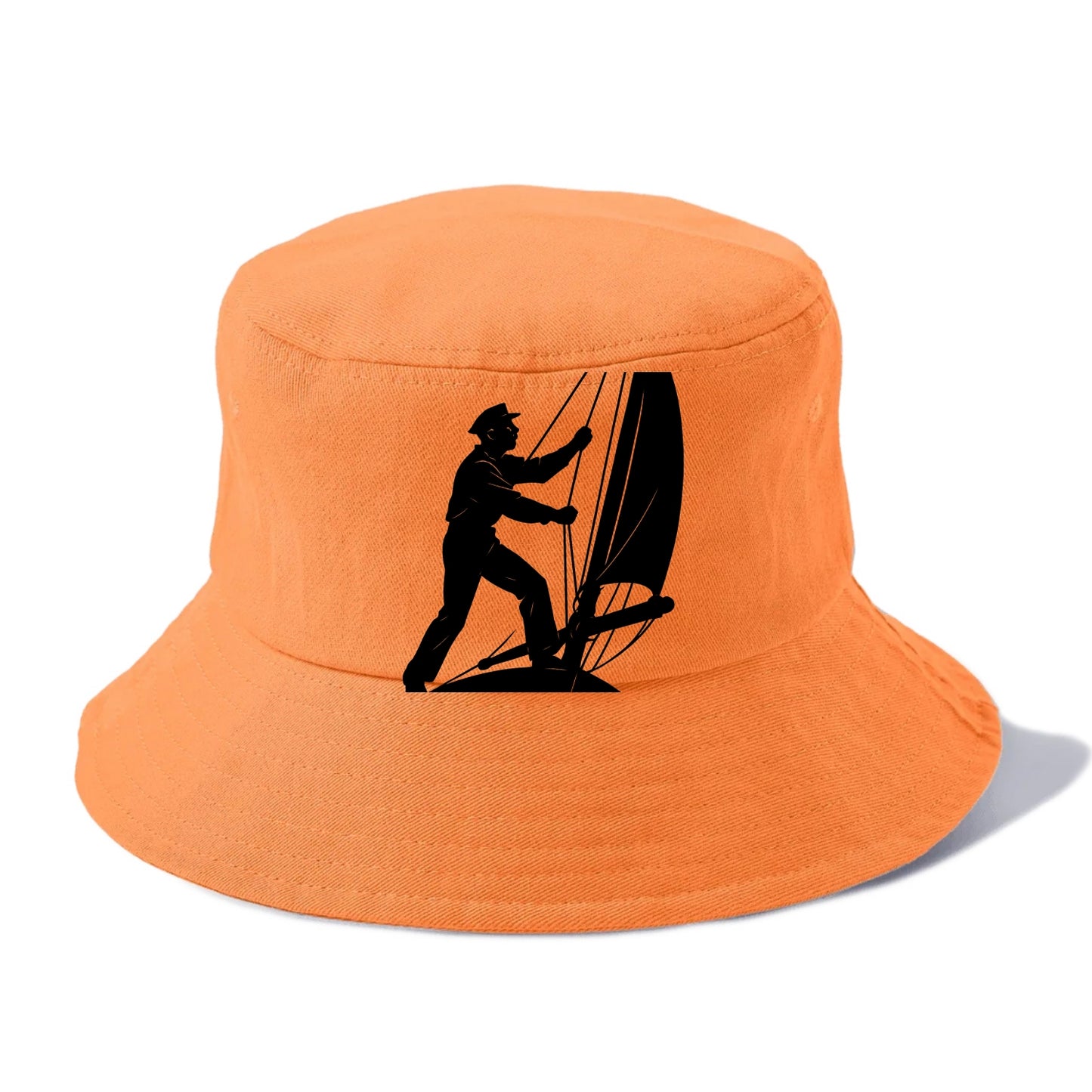 Sailor adjusting the boom on a sailboat - Bucket Hat - Terracotta Clay(Orange)