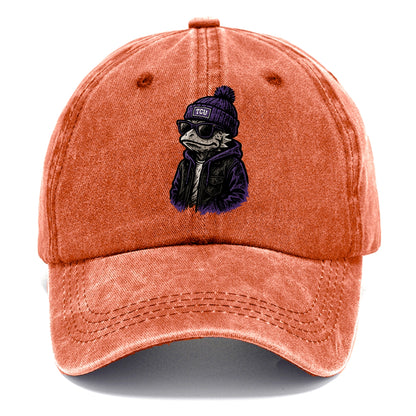 Fort Worth Frog wearing TCU beanie with horned patch - Classic Cap - Terracotta Clay(Orange)