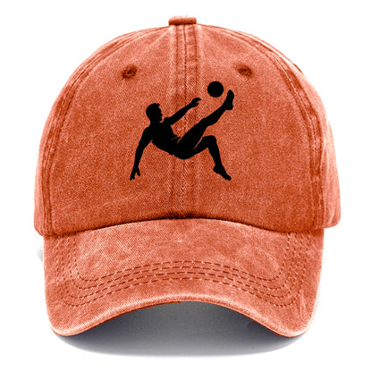 Soccer player kicking ball mid-air - Classic Cap - Terracotta Clay(Orange)