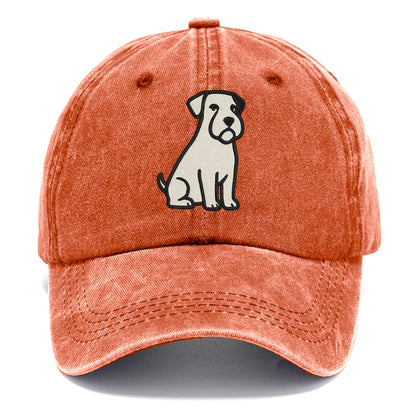 Sealyham Terrier White Sitting Pose Classic Cap - Terracotta Clay(Orange)