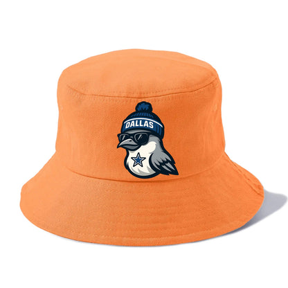 Dallas Mockingbird wearing Cowboys beanie with sheriff star and wayfarer sunglasses - Bucket Hat - Terracotta Clay(Orange)