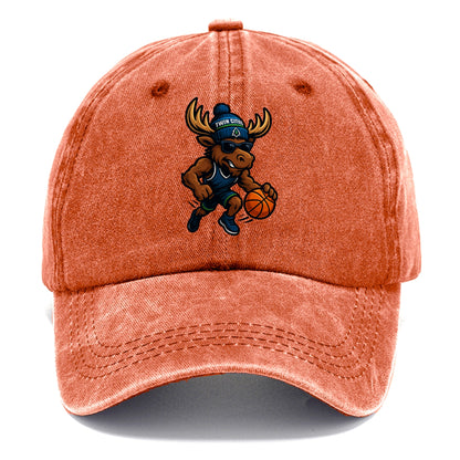 Twin Cities Moose wearing Timberwolves beanie with pine tree patch and wayfarer - Classic Cap - Terracotta Clay(Orange)