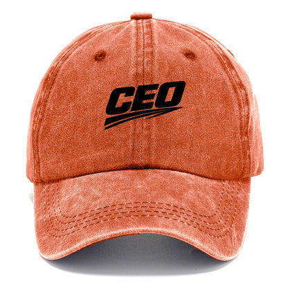 Bold typography design - "CEO" - chief executive, running things - Classic Cap - Terracotta Clay(Orange)