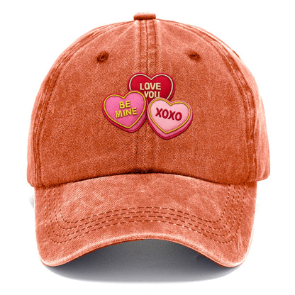 VALENTINES HEARTS - candy hearts in pink and red , love day - Classic Cap - Terracotta Clay(Orange)