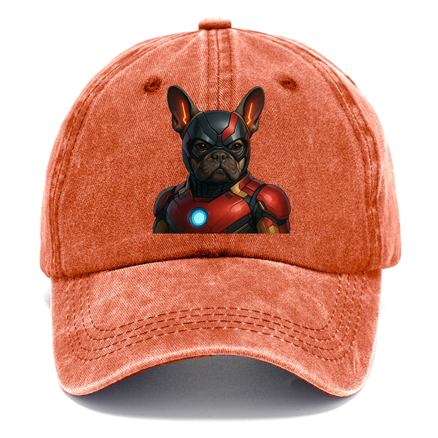 French Bulldog Iron Man  - Classic Cap - Terracotta Clay(Orange)