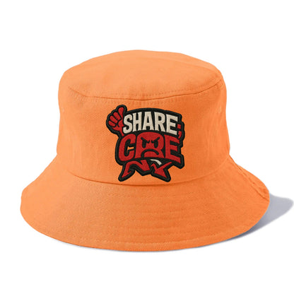 SHARE;CARE TOO MUCH Oversharer Green Hat - Bucket Hat - Terracotta Clay(Orange)