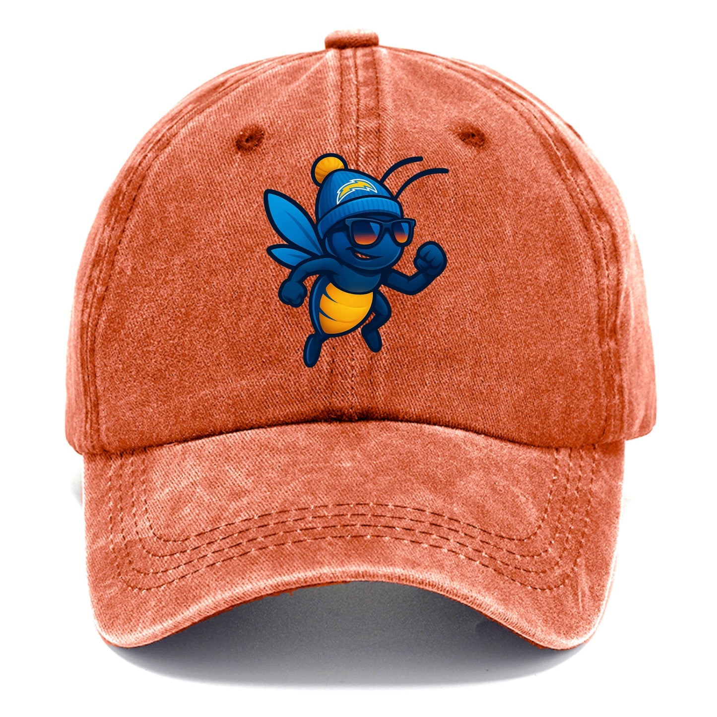 LA Lightning Bug wearing Chargers powder blue and gold beanie with pom pom and - Classic Cap - Terracotta Clay(Orange)