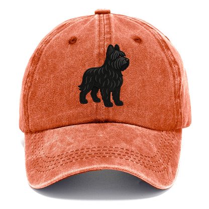Briard - Black wavy coat embroidered herding pose - Classic Cap - Terracotta Clay(Orange)