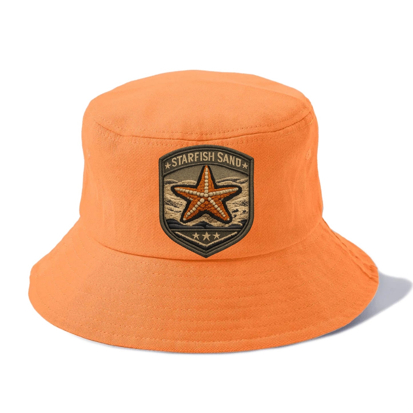 STARFISH SAND - sea star in orange and tan , beachcomber - Bucket Hat - Terracotta Clay(Orange)