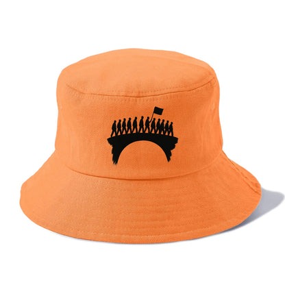 March on bridge silhouette - historic protest ink painting - Bucket Hat - Terracotta Clay(Orange)