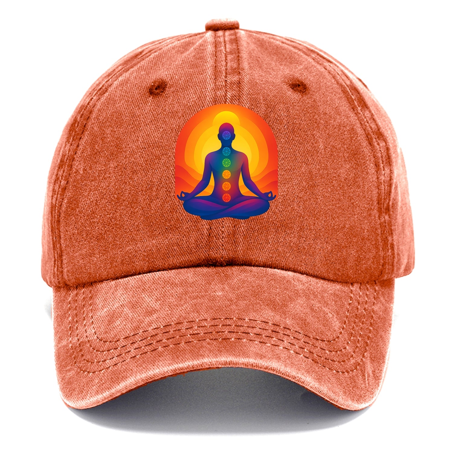 Sunset Meditation - Figure in lotus pose Classic Cap - Terracotta Clay(Orange)