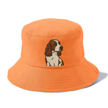 English Cocker Spaniel - Liver and white embroidered design - Bucket Hat - Terracotta Clay(Orange)