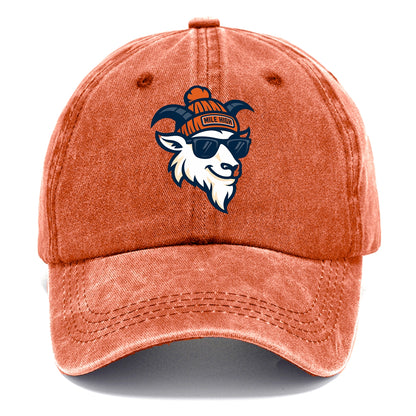 Denver Mountain Goat wearing Broncos beanie with Mile High patch and wayfarer - Classic Cap - Terracotta Clay(Orange)