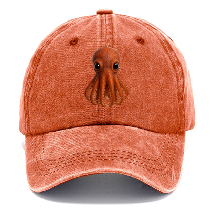 Baby Giant Pacific Octopus - reddish, smaller tentacles, expressive eyes, - Classic Cap - Terracotta Clay(Orange)