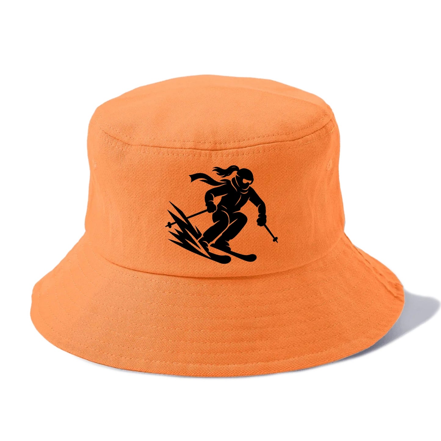 Skier carving down snowy slope - Bucket Hat - Terracotta Clay(Orange)