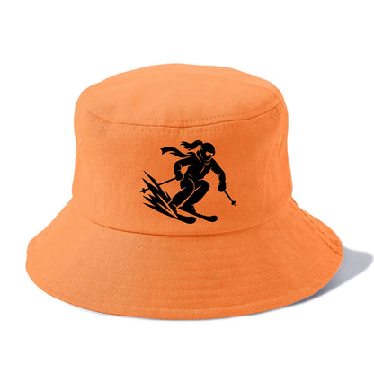Skier carving down snowy slope - Bucket Hat - Terracotta Clay(Orange)