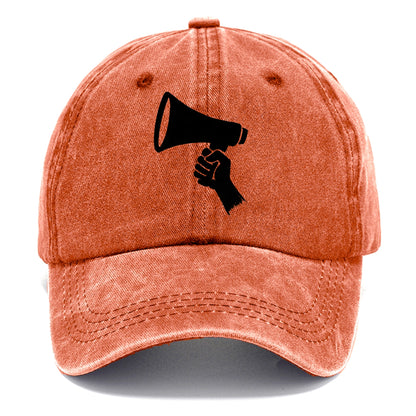 Megaphone silhouette - voice and protest ink brushwork - Classic Cap - Terracotta Clay(Orange)