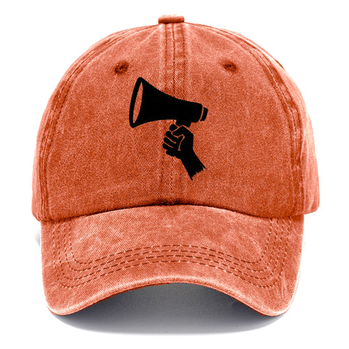 Megaphone silhouette - voice and protest ink brushwork - Classic Cap
