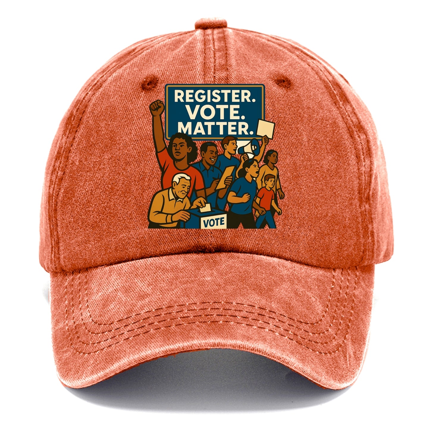 Voter registration drive bringing community together - "Register. Vote. Matter." - - Classic Cap - Terracotta Clay(Orange)
