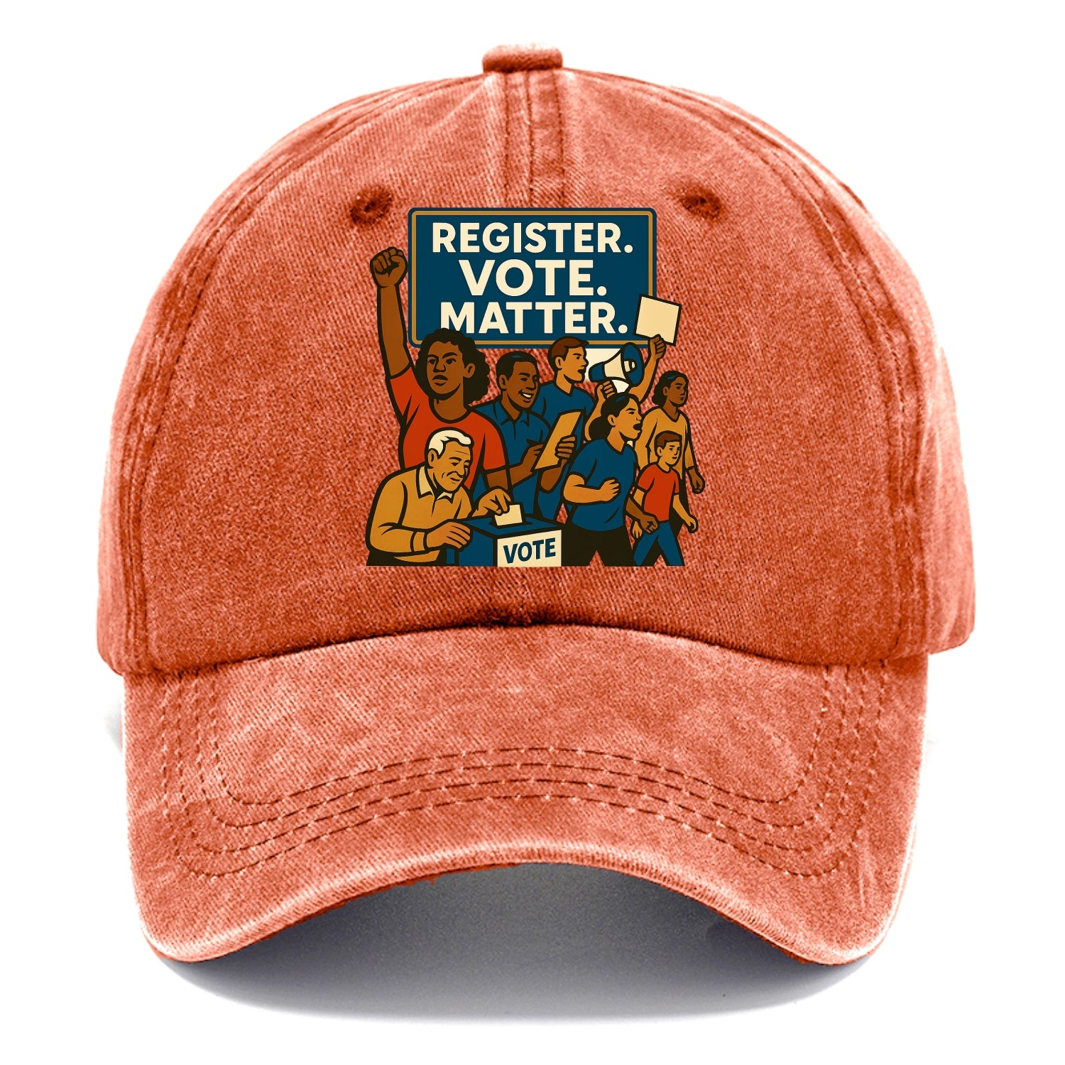 Voter registration drive bringing community together - "Register. Vote. Matter." - - Classic Cap - Terracotta Clay(Orange)