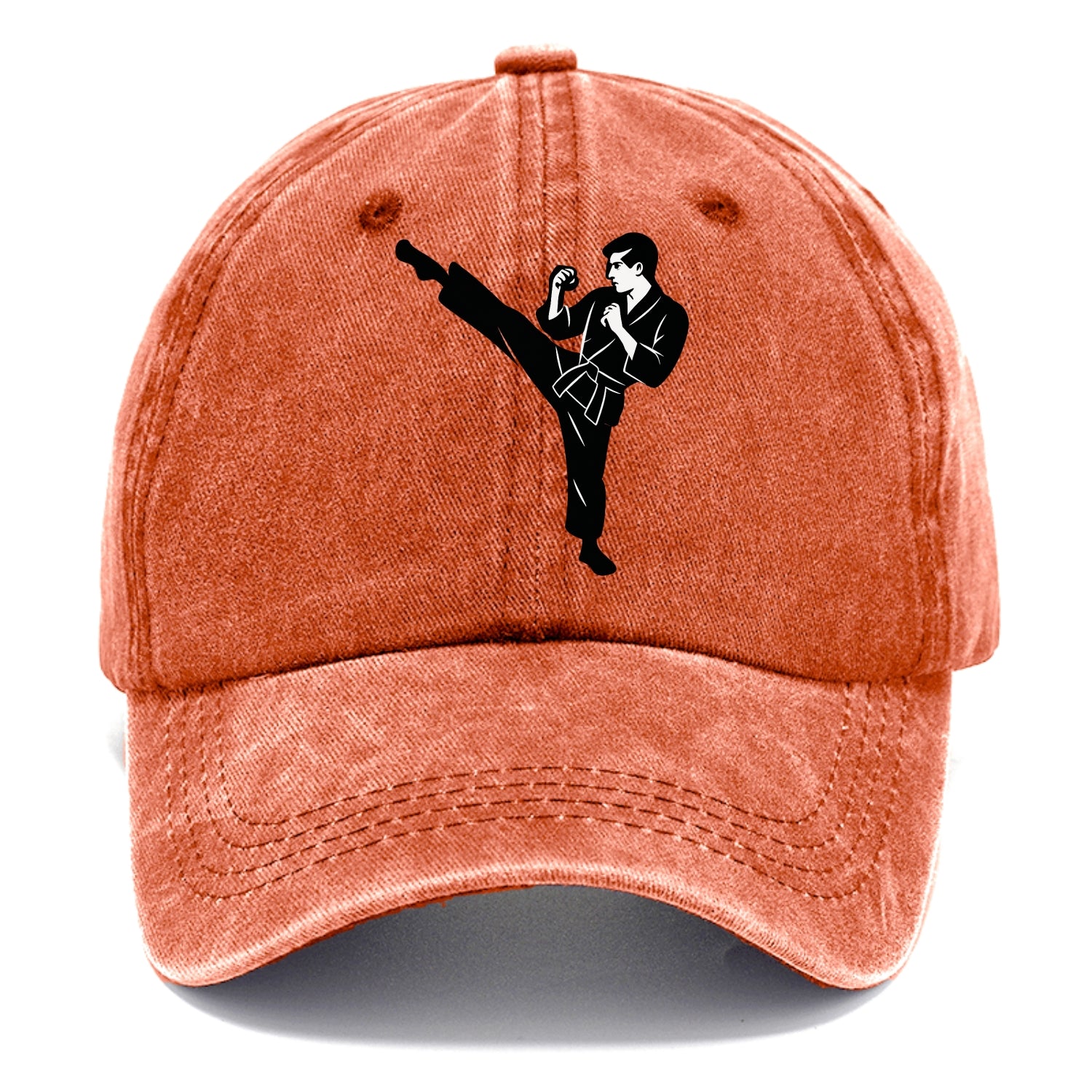 Martial artist performing a high kick - Classic Cap - Terracotta Clay(Orange)