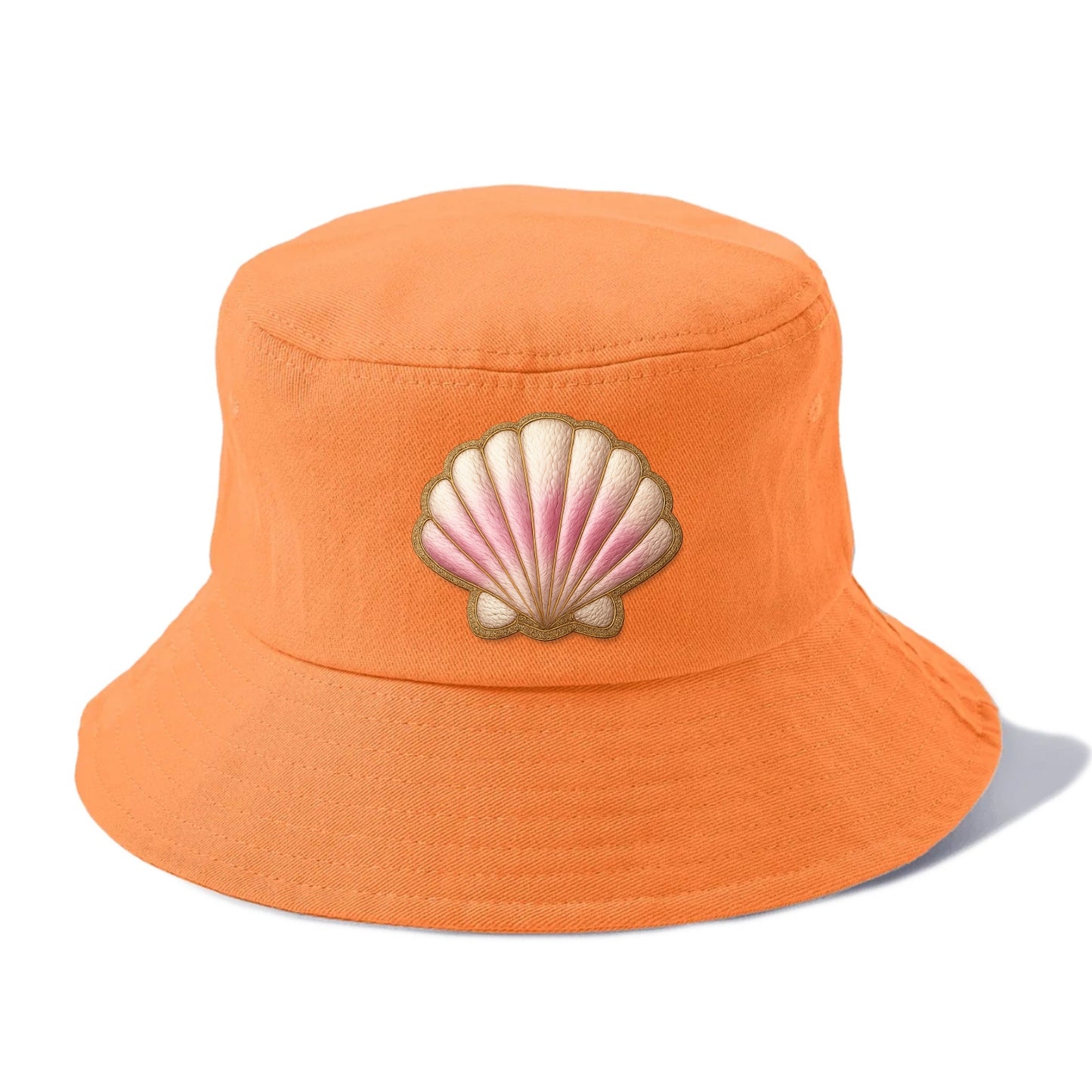 SEASHELL SCALLOP - scallop shell in cream and pink , beach - Bucket Hat - Terracotta Clay(Orange)