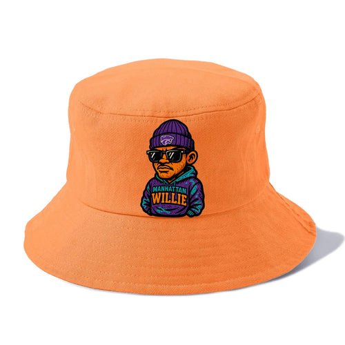 Manhattan Willie wearing Kansas State beanie with powercat patch - Bucket Hat