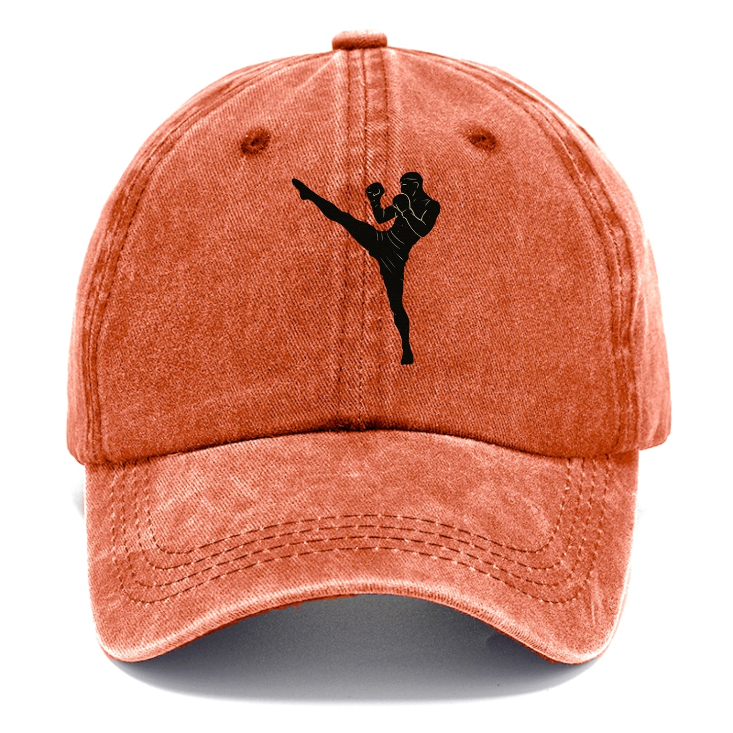 Kickboxer delivering roundhouse kick - Classic Cap - Terracotta Clay(Orange)