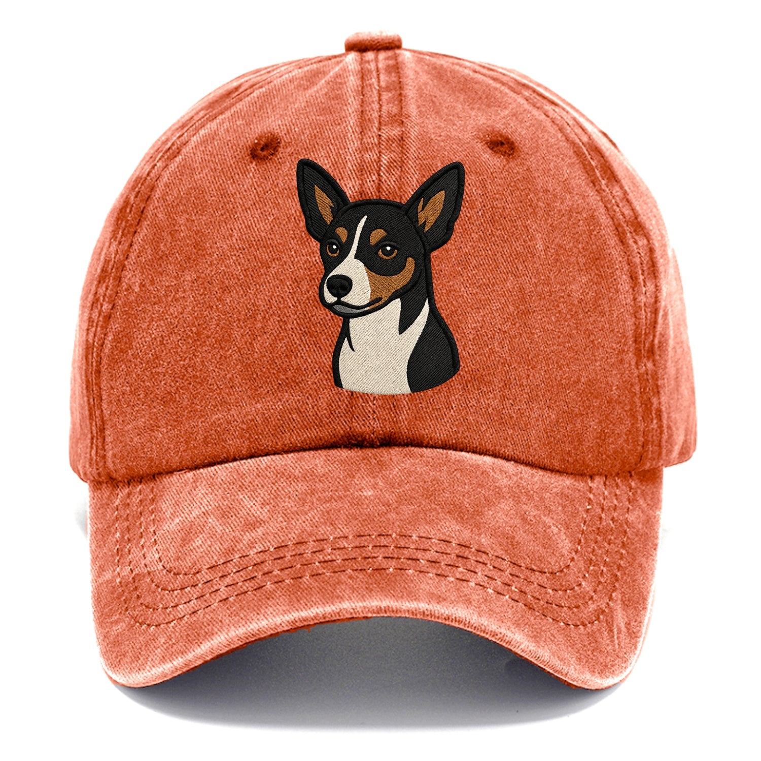 Rat Terrier - Tri-color embroidered pose - Classic Cap - Terracotta Clay(Orange)