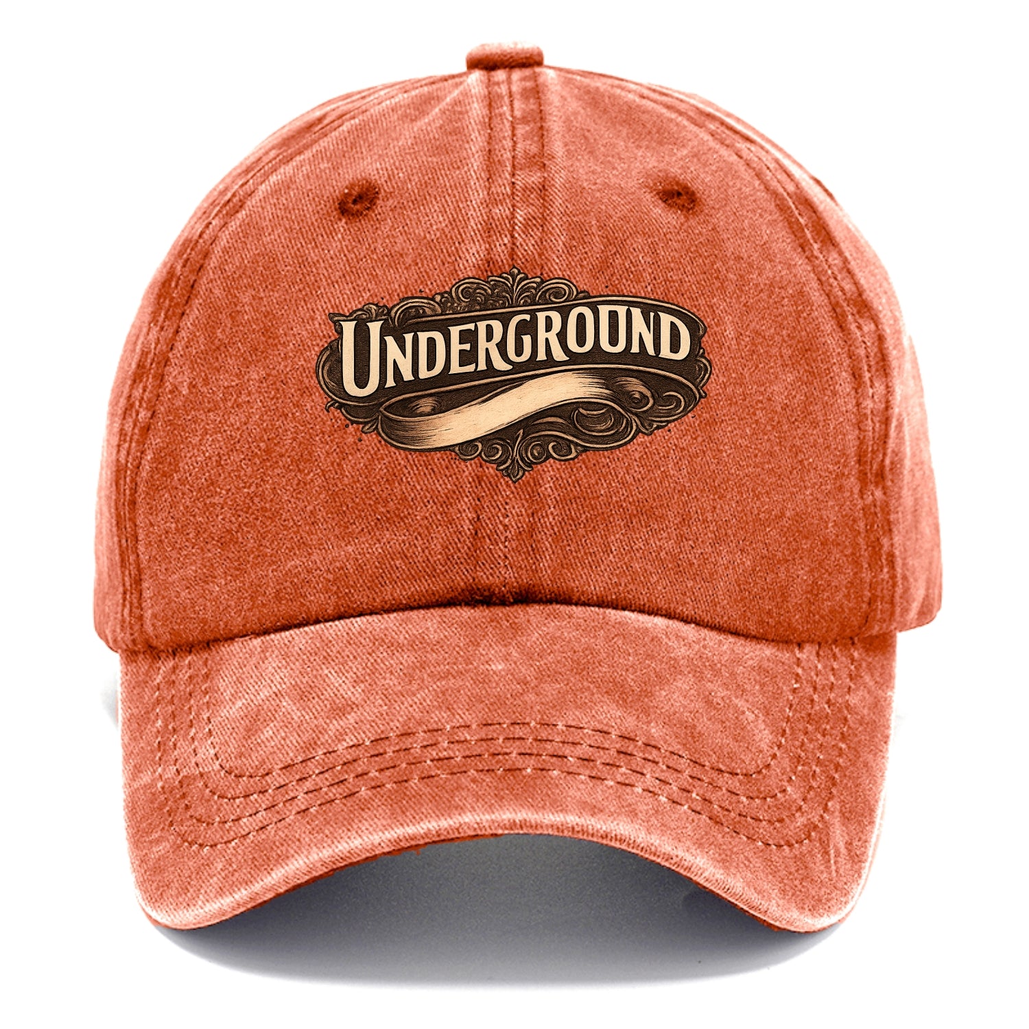 Bold typography design - "UNDERGROUND" - hidden scene, alternative - Classic Cap - Terracotta Clay(Orange)