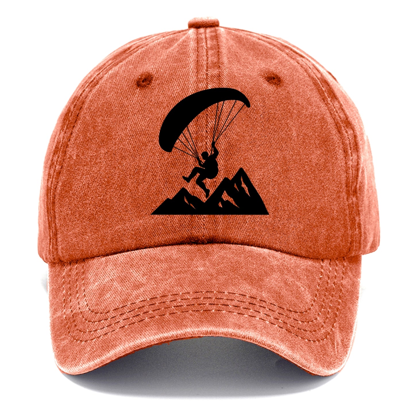 Paraglider soaring over mountain peaks - Classic Cap - Terracotta Clay(Orange)