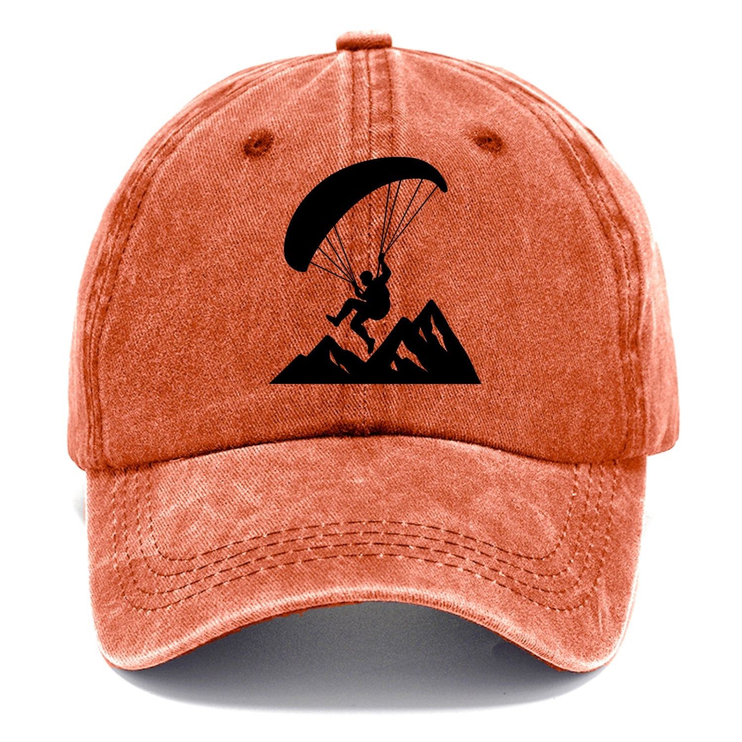 Paraglider soaring over mountain peaks - Classic Cap - Terracotta Clay(Orange)
