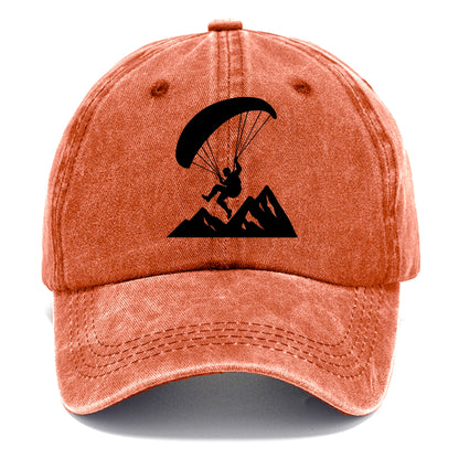 Paraglider soaring over mountain peaks - Classic Cap - Terracotta Clay(Orange)
